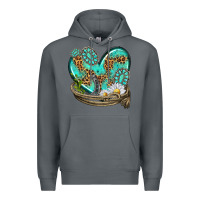 Rock turquoise western heart with horseshoe Premium Hoodie - texasbilliewilder