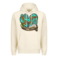 Tofu turquoise western heart with horseshoe Premium Hoodie - texasbilliewilder