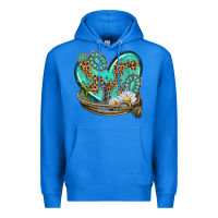 True Royal turquoise western heart with horseshoe Premium Hoodie - texasbilliewilder