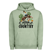Pigment Oil Green creepin it country rodeo Urban Hoodie - MaliasSmallBusiness