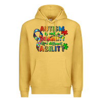 Antique Gold autism is not a disability its a different ability Premium Hoodie - Zillion Design Studio