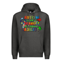 Charcoal Heather autism is not a disability its a different ability Premium Hoodie - Zillion Design Studio