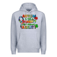 Heather Grey autism is not a disability its a different ability Premium Hoodie - Zillion Design Studio