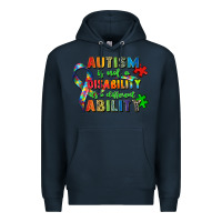 Navy autism is not a disability its a different ability Premium Hoodie - Zillion Design Studio