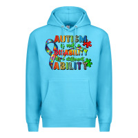 Ocean Blue autism is not a disability its a different ability Premium Hoodie - Zillion Design Studio