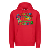Red autism is not a disability its a different ability Premium Hoodie - Zillion Design Studio