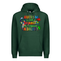 Sports Green autism is not a disability its a different ability Premium Hoodie - Zillion Design Studio
