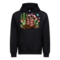 Black cowboy boots with cactus Urban Hoodie - MaliasSmallBusiness