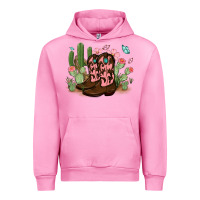Fuchsia Pink cowboy boots with cactus Urban Hoodie - MaliasSmallBusiness