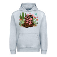 Heather Grey cowboy boots with cactus Urban Hoodie - MaliasSmallBusiness