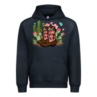 Navy cowboy boots with cactus Urban Hoodie - MaliasSmallBusiness
