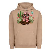 Pigment Burro cowboy boots with cactus Urban Hoodie - MaliasSmallBusiness