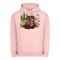 Pigment Salmon cowboy boots with cactus Urban Hoodie - MaliasSmallBusiness