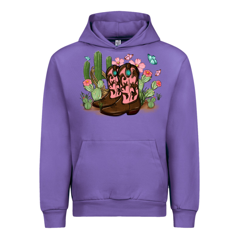 Cowboy Boots With Cactus Urban Hoodie by MaliasSmallBusiness | Teevron