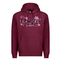 Burgundy It's Freezin Season Pink Christmas Premium Hoodie - RanaPortraitStore