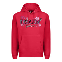 Cardinal It's Freezin Season Pink Christmas Premium Hoodie - RanaPortraitStore