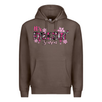 Coffee It's Freezin Season Pink Christmas Premium Hoodie - RanaPortraitStore