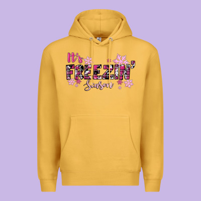 Premium Hoodie It's Freezin Season Pink Christmas