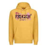 Mustard It's Freezin Season Pink Christmas Premium Hoodie - RanaPortraitStore