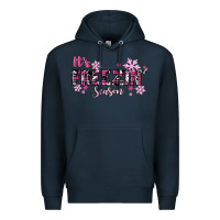 Navy It's Freezin Season Pink Christmas Premium Hoodie - RanaPortraitStore