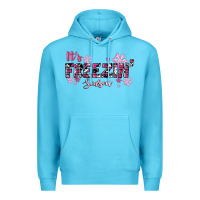 Ocean Blue It's Freezin Season Pink Christmas Premium Hoodie - RanaPortraitStore