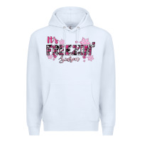 White It's Freezin Season Pink Christmas Premium Hoodie - RanaPortraitStore