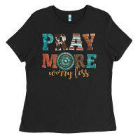 Black pray more worry less Ladies Tee - Artiststas