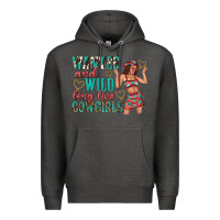 Charcoal Heather wanted and wild long live cowgirls Premium Hoodie - texasbilliewilder