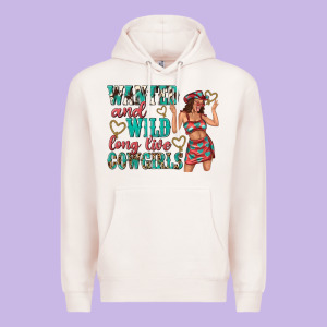 Wanted And Wild Long Live Cowgirls Premium Hoodie Designed By Texasbilliewilder