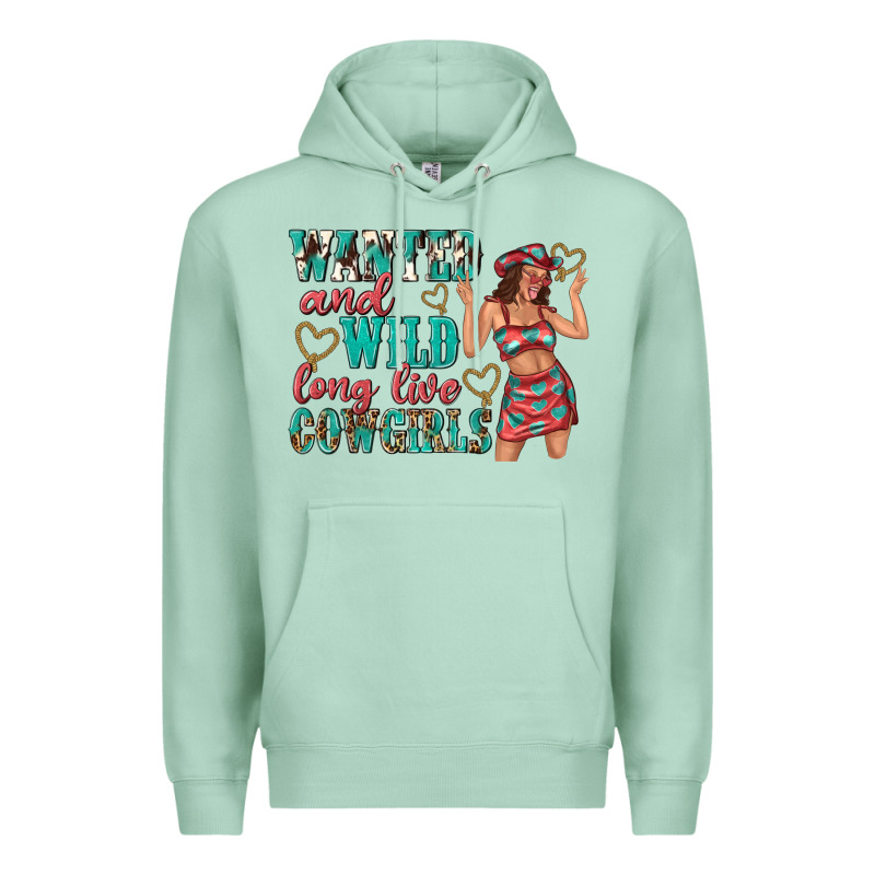 Wanted And Wild Long Live Cowgirls Premium Hoodie by texasbilliewilder | Teevron