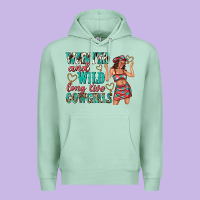 Premium Hoodie wanted and wild long live cowgirls