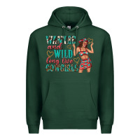 Sports Green wanted and wild long live cowgirls Premium Hoodie - texasbilliewilder
