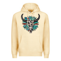 Pina Colada western bull skull with sunflower and gemstone Premium Hoodie - texasbilliewilder