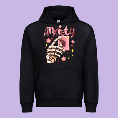 Urban Hoodie anxiety skeleton hand