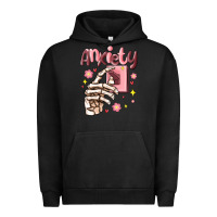 Pigment Black anxiety skeleton hand Urban Hoodie - MaliasSmallBusiness