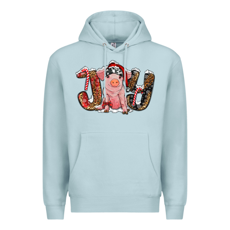Christmas Joy With Pig Premium Hoodie by RanaPortraitStore | Teevron
