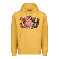 Mustard Christmas Joy With Pig Premium Hoodie - RanaPortraitStore