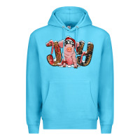 Ocean Blue Christmas Joy With Pig Premium Hoodie - RanaPortraitStore