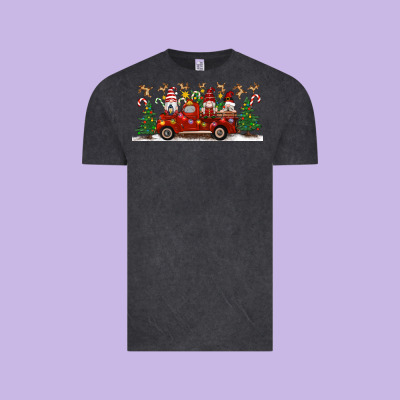 Christmas Gnome Truck Vintage Tee Designed By Artiststas