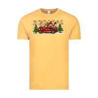 Vintage Mustard Christmas Gnome Truck Vintage Tee - Artiststas