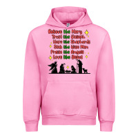 Fuchsia Pink jesus and family belive like mary Urban Hoodie - MaliasSmallBusiness