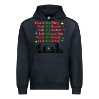 Navy jesus and family belive like mary Urban Hoodie - MaliasSmallBusiness