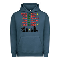 Pigment Midnight Navy jesus and family belive like mary Urban Hoodie - MaliasSmallBusiness