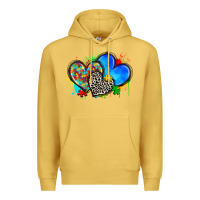 Antique Gold autism hearts Premium Hoodie - Zillion Design Studio