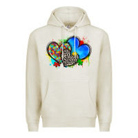 Oatmeal Heather autism hearts Premium Hoodie - Zillion Design Studio
