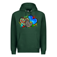 Sports Green autism hearts Premium Hoodie - Zillion Design Studio