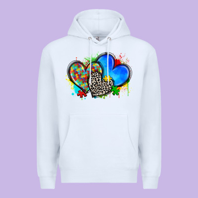 Autism Hearts Premium Hoodie Designed By Zillion Design Studio