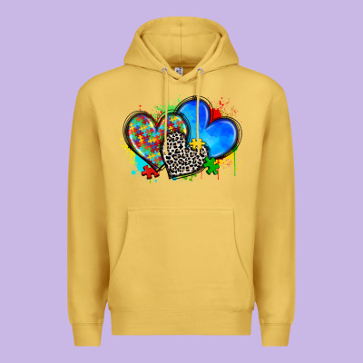 Autism Hearts Premium Hoodie Designed By Zillion Design Studio