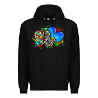 Black autism hearts Premium Hoodie - Zillion Design Studio