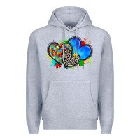 Heather Grey autism hearts Premium Hoodie - Zillion Design Studio